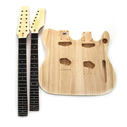 DIY TL Double-Neck Guitar Kit | Paulownia Body | Ebony Fingerboard | Chrome Hardware & White or Black Pickguard