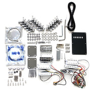 DIY ST Double-Neck Guitar Kit | Paulownia Body | Ebony Fingerboard | Chrome Hardware & White or Black Pickguard