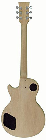 DIY Electric Guitar Kits, LP744BC Style Solid Mahogany body with Flamed Maple Veneer No Soldering Required Black/Chome