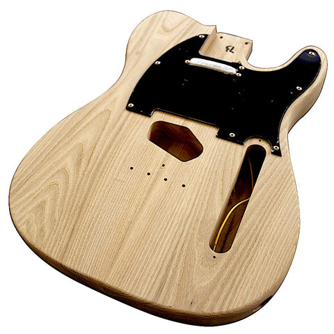 Coban Guitars Electric Guitars DIY Kit TL6 Ash Body with Black Pickguard Chrome Hardware