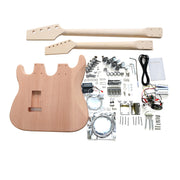 DIY Double Neck ST Guitar & Bass Kit | Mahogany Body | Maple Fingerboard, Chrome Hardware