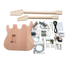 DIY Double Neck ST Guitar & Bass Kit | Mahogany Body | Maple Fingerboard, Chrome Hardware