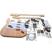 DIY Double Neck ST Guitar & Bass Kit | Mahogany Body | Maple Fingerboard, Chrome Hardware