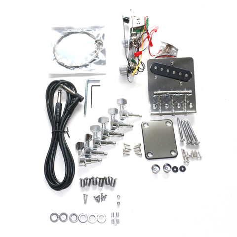 DIY TL6 Guitar Kit | Alder Body with Laurel Fingerboard | Chrome Hardware & Choice of Pickguard