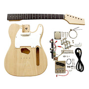Coban Guitars Electric Guitars DIY Kit TL6 Ash Body with White Pickguard and Chrome Hardware