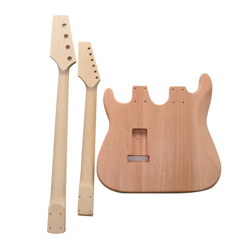 DIY Double Neck ST Guitar & Bass Kit | Mahogany Body | Maple Fingerboard, Chrome Hardware