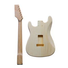 DIY ST Beginner Guitar Kit | Basswood Body with Laurel Fingerboard | Chrome Hardware & SSS Pickup | Choice of Pickguard