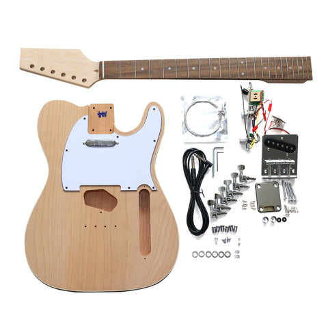 DIY TL6 Guitar Kit | Alder Body with Laurel Fingerboard | Chrome Hardware & Choice of Pickguard