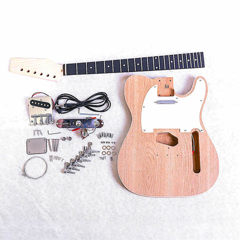 Coban Guitars Electric Guitars DIY Kit TL6 Ash Body with White Pickguard and Chrome Hardware