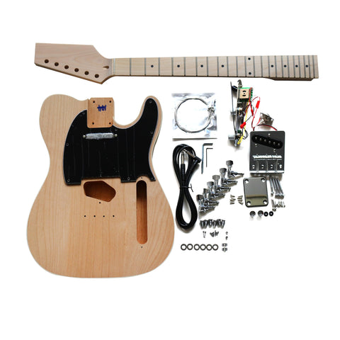 DIY TL6 Guitar Kit | Alder Body with Maple Fingerboard | Chrome Hardware & Choice of Pickguard