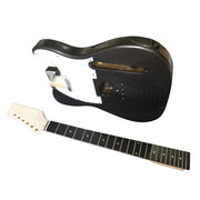 Coban Guitars Electric Guitars DIY Kit TLMB Pre Painted in Metallic Black White Pickguard
