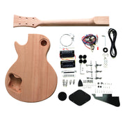 DIY LP Plain Set Neck Guitar Kit | Mahogany Body with Maple Fingerboard | Chrome Hardware & Black Fittings