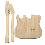 DIY TL Double-Neck Guitar Kit | Paulownia Body | Ebony Fingerboard | Chrome Hardware & White or Black Pickguard