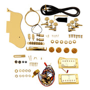 DIY Semi-Hollow ES260 Guitar Kit | Spalted Maple Veneer | Paulownia Body, Gold Hardware & Cream Fittings