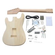 DIY ST Beginner Guitar Kit | Basswood Body with Laurel Fingerboard | Chrome Hardware & HSS Pickup | Choice of Pickguard