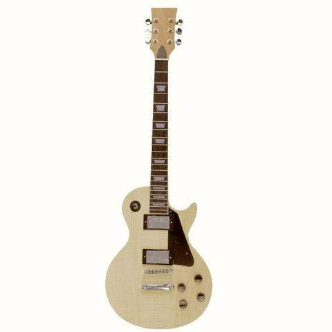 Coban Guitars Electric Guitar DIY Kit LP744B Flamed Maple Chrome / Black Fittings