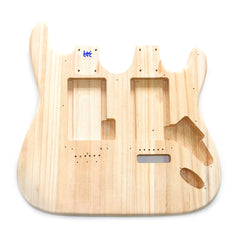 DIY ST Double-Neck Guitar Kit | Paulownia Body | Ebony Fingerboard | Chrome Hardware & White or Black Pickguard