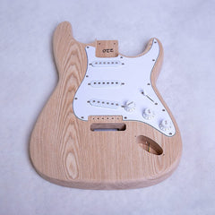 Coban Guitars Build Your Own DIY Electric Guitar Kit ST4 Strat Style Ash Body Ebony Fingerboard White Pickguard Non Soldering Chrome Hardware Guitar Making Kit