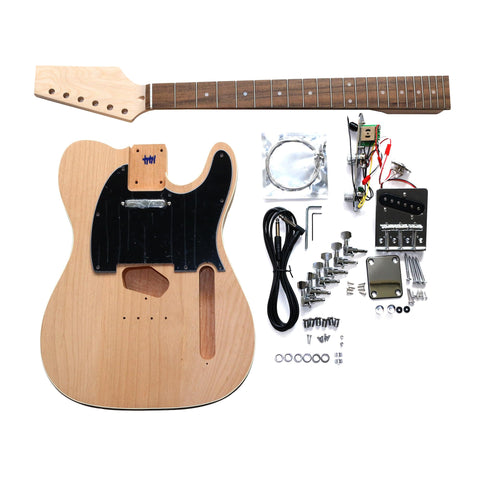 DIY TL6 Guitar Kit | Alder Body with Laurel Fingerboard | Chrome Hardware & Choice of Pickguard