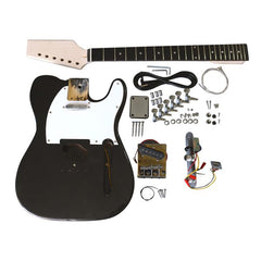 Coban Guitars Electric Guitars DIY Kit TLMB Pre Painted in Metallic Black / Grey White Pickguard