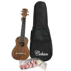 Coban Guitars Soprano Ukulele Long Neck Koa 23″ CGSU-071PL with Padded Gig Bag