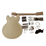 Coban Guitars Semi Hollow Guitar DIY Kit ES230 Flamed Maple Chrome / Black Fittings