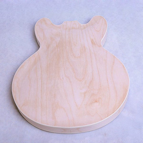 Coban Guitars Electric Semi Hollow DIY Guitar Kit ES240 Mahogany Body Quilted Maple Veneer Chrome Hardware Cream Fittings