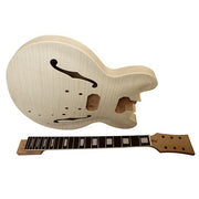 Coban Guitars Semi Hollow Guitar DIY Kit ES230 Flamed Maple Chrome Hardware Cream Fittings