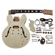Coban Guitars Semi Hollow Guitar DIY Kit ES230 Flamed Maple Chrome Hardware Cream Fittings