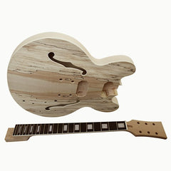 Coban Guitars Electric Guitar DIY Kit ES260 Spalted Maple Chrome / Cream Fittings