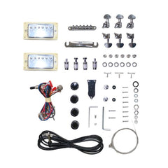 Coban Guitars ES233 Left-Handed Semi-Hollow Electric DIY Guitar Kit – Mahogany Body, Flamed Maple Veneer, Chrome Hardware, Black Fittings