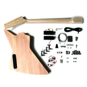 Electric Guitar DIY Kit EXP Bass Bolt on Neck Mahogany Body Chrome Hardware Black Fittings