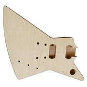 Electric Guitar DIY Kit EXP1FW Chrome Hardware Flamed Veneer White Fitting