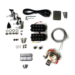 Electric Bass Guitar DIY Kit V Bass Mahogany Body Chrome Fittings NON Soldering