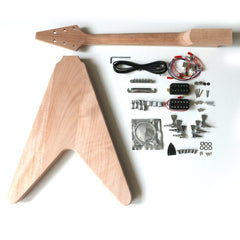 Electric Guitar DIY Kit FV1W Flamed Maple Chrome White Pick