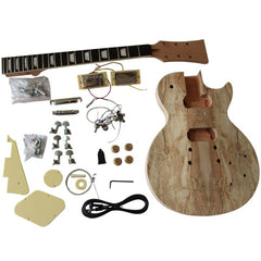Coban Guitars Electric Guitar DIY Kit LP710 Spalted Chrome Cream Fittings