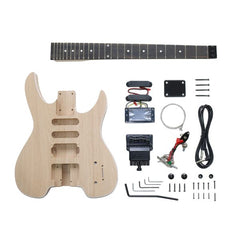 Coban Guitars Electric Guitar DIY Headless Kit Ash Body Hardware Black
