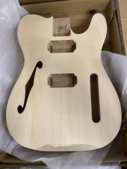 Coban Guitars Electric Guitar DIY Kit TL6A Ash Body Semi Hollow No Drill holes