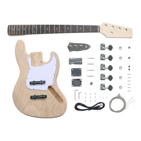 Coban Guitars Electric Bass Guitar DIY Kit Black Pickguard 1WM5 DJazz Bass (DJB) 5 STRING Kits