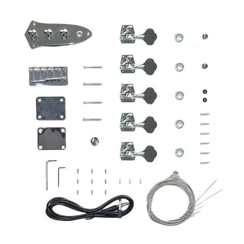 Coban Guitars Electric Bass Guitar DIY Kit Black Pickguard 1WM5 DJazz Bass (DJB) 5 STRING Kits