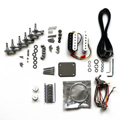 Electric Guitar DIY Kit JazzM Offset Hardtail Bolt On Neck Mahogany Body Hardware Chrome Black Pickguard