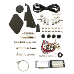 Coban Guitars Electric Guitar DIY Kit LP710 Spalted Chrome Black Fittings