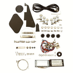 Coban Guitars Electric Guitar DIY Kit LP740 Flamed Chrome Black Fittings