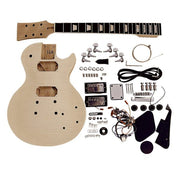 Coban Guitars Electric Guitar DIY Kit LP740 Flamed Chrome Black Fittings