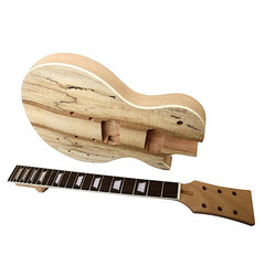Coban Guitars Electric Guitar DIY Kit LP710 Spalted Maple Gold Cream Fitting