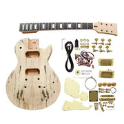 Coban Guitars Electric Guitar DIY Kit LP711B Spalted Gold Cream Fittings