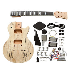 Electric Guitar DIY Kit LP711B Spalted Chrome Cream Fittings