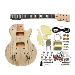 Electric Guitar DIY Kit LP711B Spalted Chrome Cream Fittings