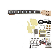 Coban Guitars Electric Guitar DIY Kit LP744B Flamed Maple Gold Cream Fittings