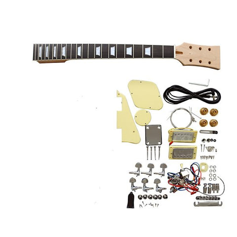 Coban Guitars Electric Guitar DIY Kit LP744B Flamed Maple Chrome / Cream Fittings
